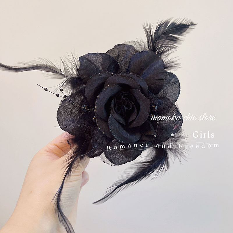 头饰羽毛圣诞复古边夹复古