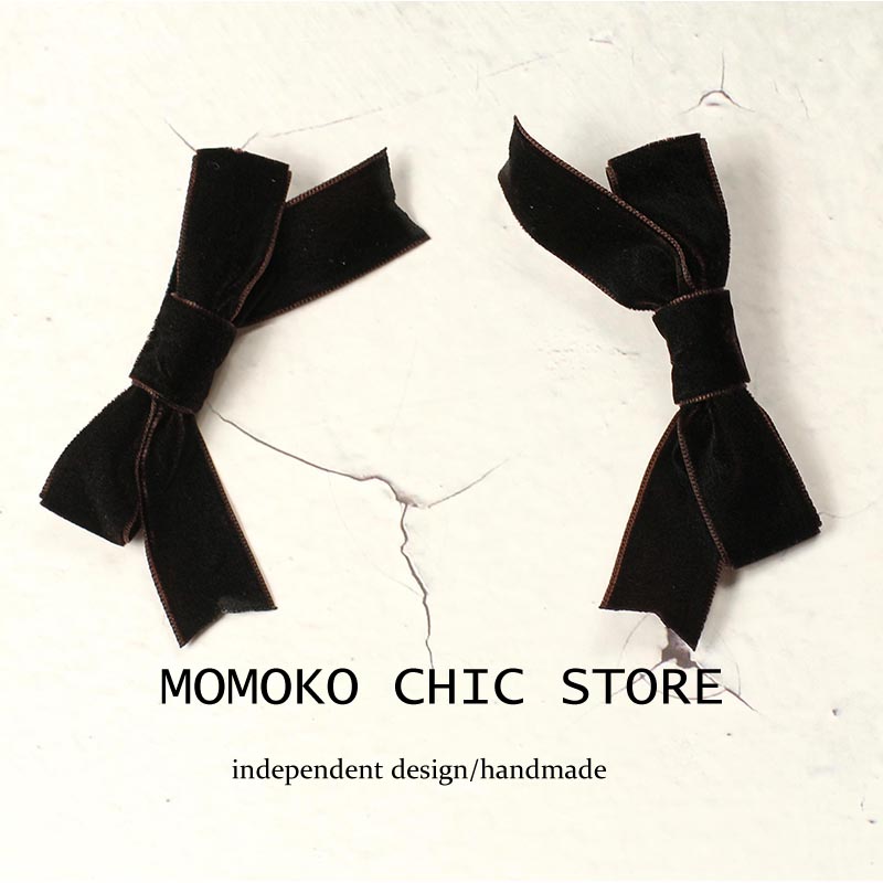 软妹燕尾对夹vivi玲奈丝绒蝴蝶结