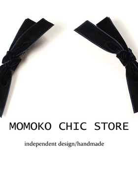 日系丝绒软妹甜美蝴蝶结发夹 成人 顶夹一字夹刘海 两边夹对夹