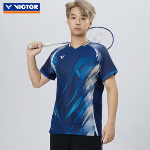 victor威克多羽毛球服胜利大赛比赛训练T恤男女运动速干上衣60004