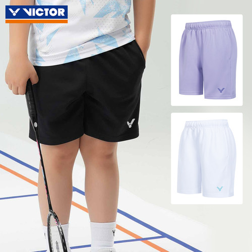 victor威克多胜利羽毛球针织青少年吸湿排汗儿童运动短裤R-62203