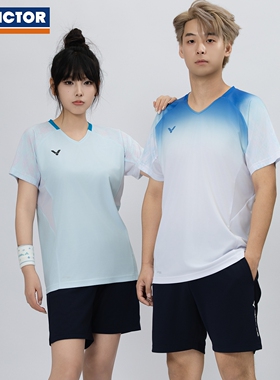 VICTOR威克多胜利羽毛球服男女舒适针织运动套装T恤短裤TR-60023