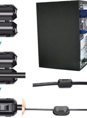 拍前询价60件夹式铁氧m体环芯RFI EMI噪音器电缆夹M5MM7MM9MM1议