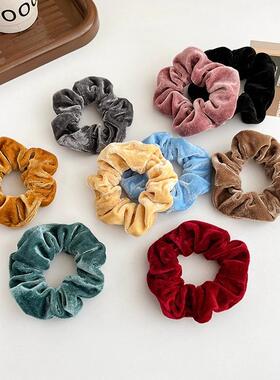 丝绒大肠发圈扎头发绳复古法式头绳高级感丸子头简约时尚发绳头花