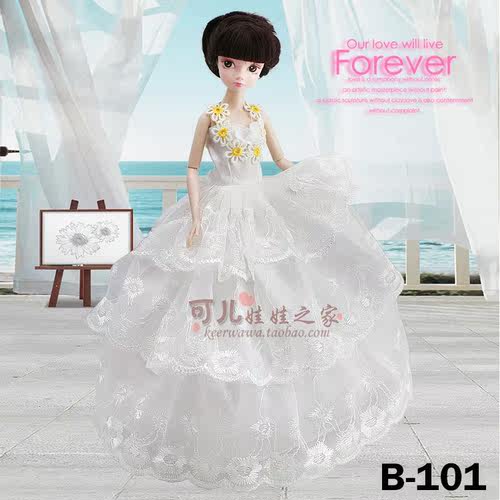 可儿六分娃娃小布珍妮momoko30厘米衣服饰漂亮的宫廷礼裙时尚婚纱