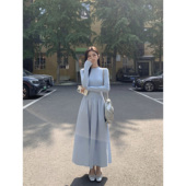 MULVAN 内搭打底长裙 针织连衣裙女气质修身 现货7折 半高领长袖