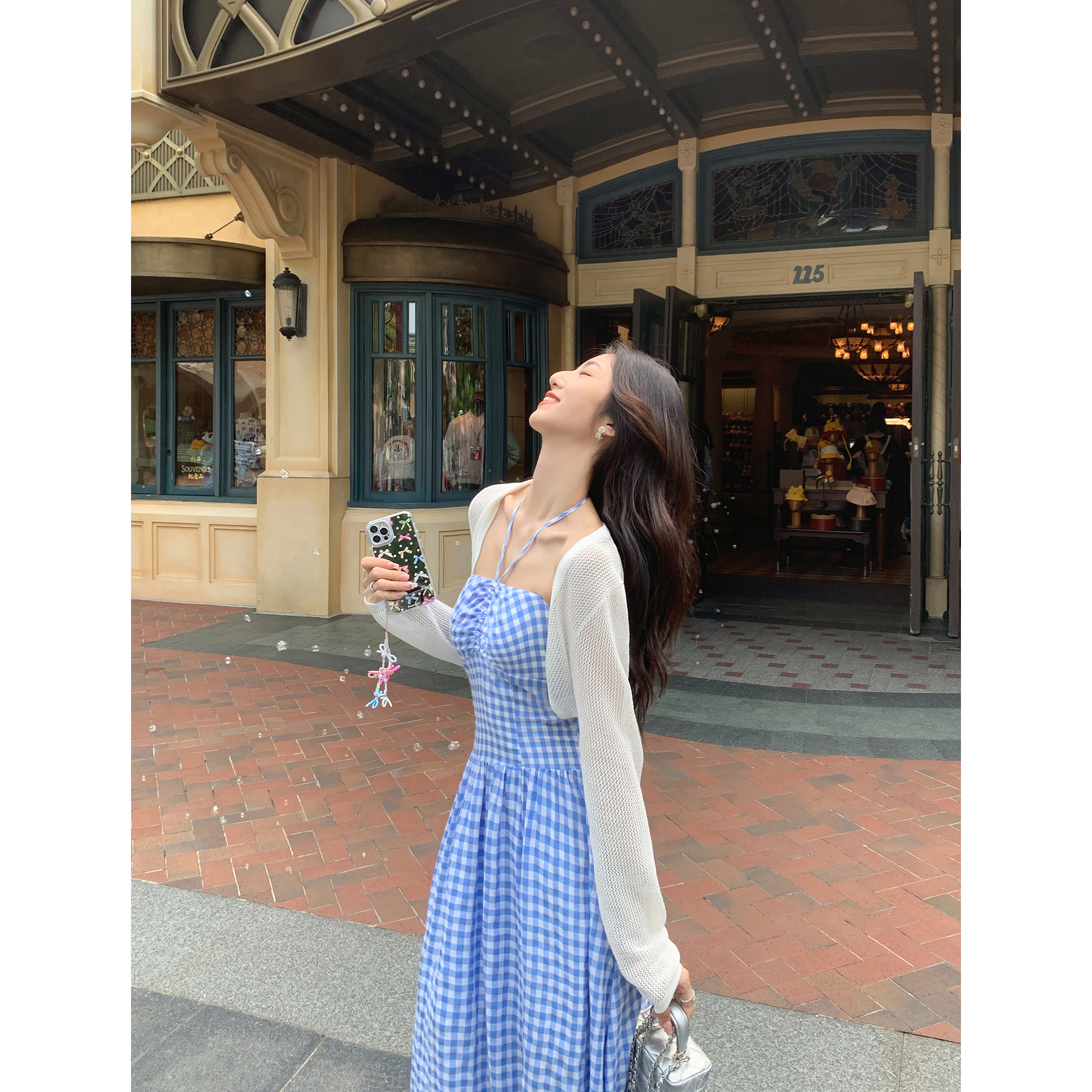 MULVAN 白色针织开衫女短款夏薄款防晒小外套披肩罩衫小坎肩上衣