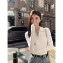 打底衫 女秋冬加厚内搭修身 休闲百搭上衣 黑色polo领针织衫 MULVAN