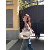 毛衣修身 MULVAN 女短款 复古费尔岛提花针织开衫 显瘦上衣 芬兰印记