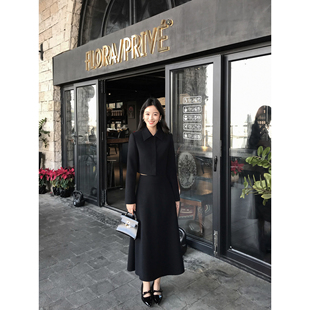 MULVAN 优雅格调 赫本风短款翻领西装外套女高腰a字半身裙套装