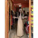 MULVAN 显瘦大摆裙 v领针织连衣裙女收腰秋冬韩系气质内搭打底长袖