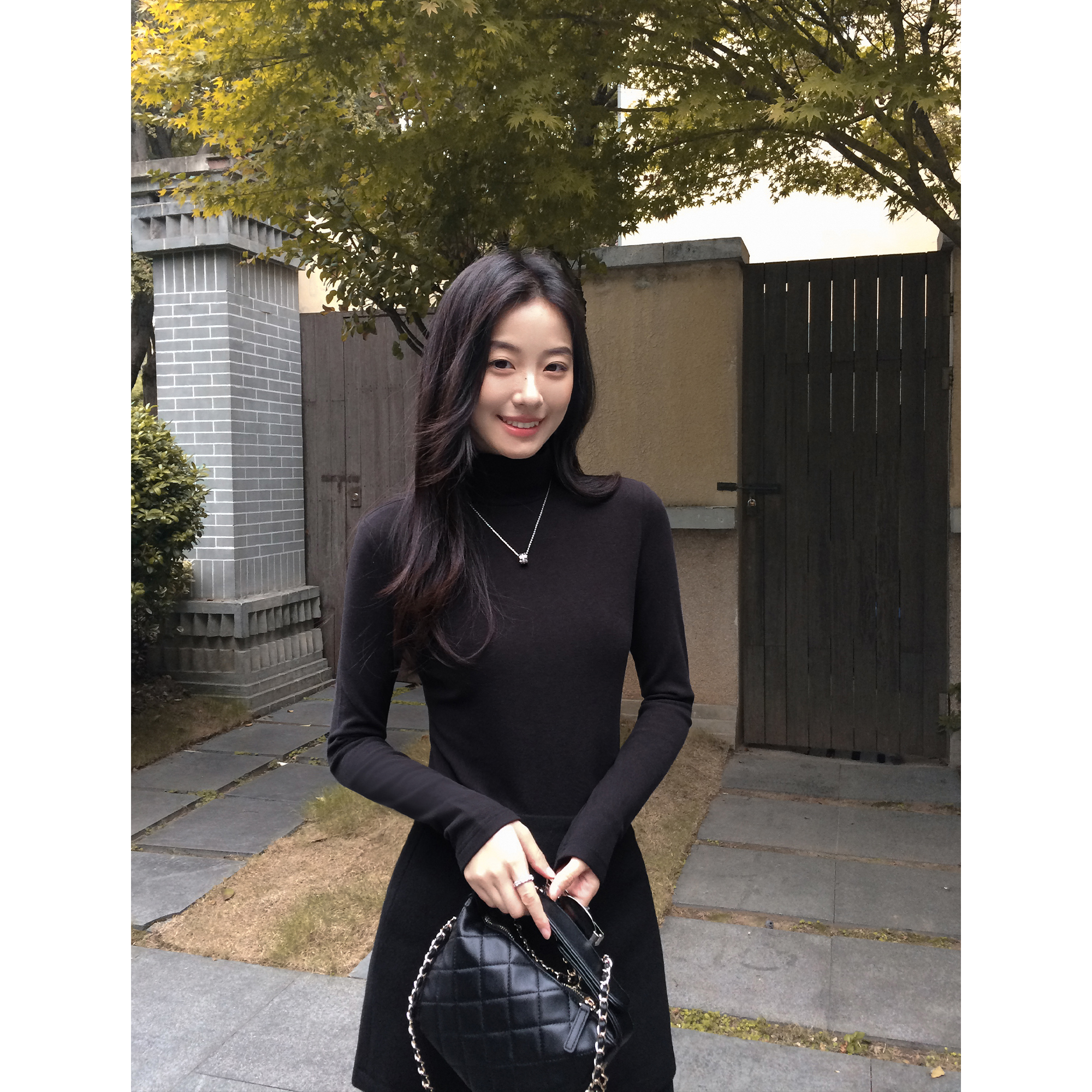 高领德绒打底衫修身显瘦长袖内搭