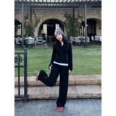 MULVAN 女秋冬高腰宽松拖地百搭卫裤 现货7.5折 加绒阔腿休闲裤