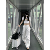 阔腿工装 宽松休闲直筒运动抽绳拖地长裤 裤 新款 夏季 MULVAN复古美式