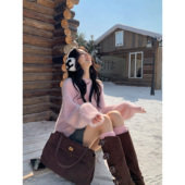 一字肩毛衣女气质露肩上衣宽松慵懒风针织衫 MULVAN 现货7.5折