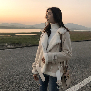 加绒加厚鹿皮绒外套