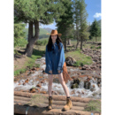 宽松显瘦衬衣外套 女高级感叠穿上衣韩版 MULVAN 蓝色复古牛仔衬衫