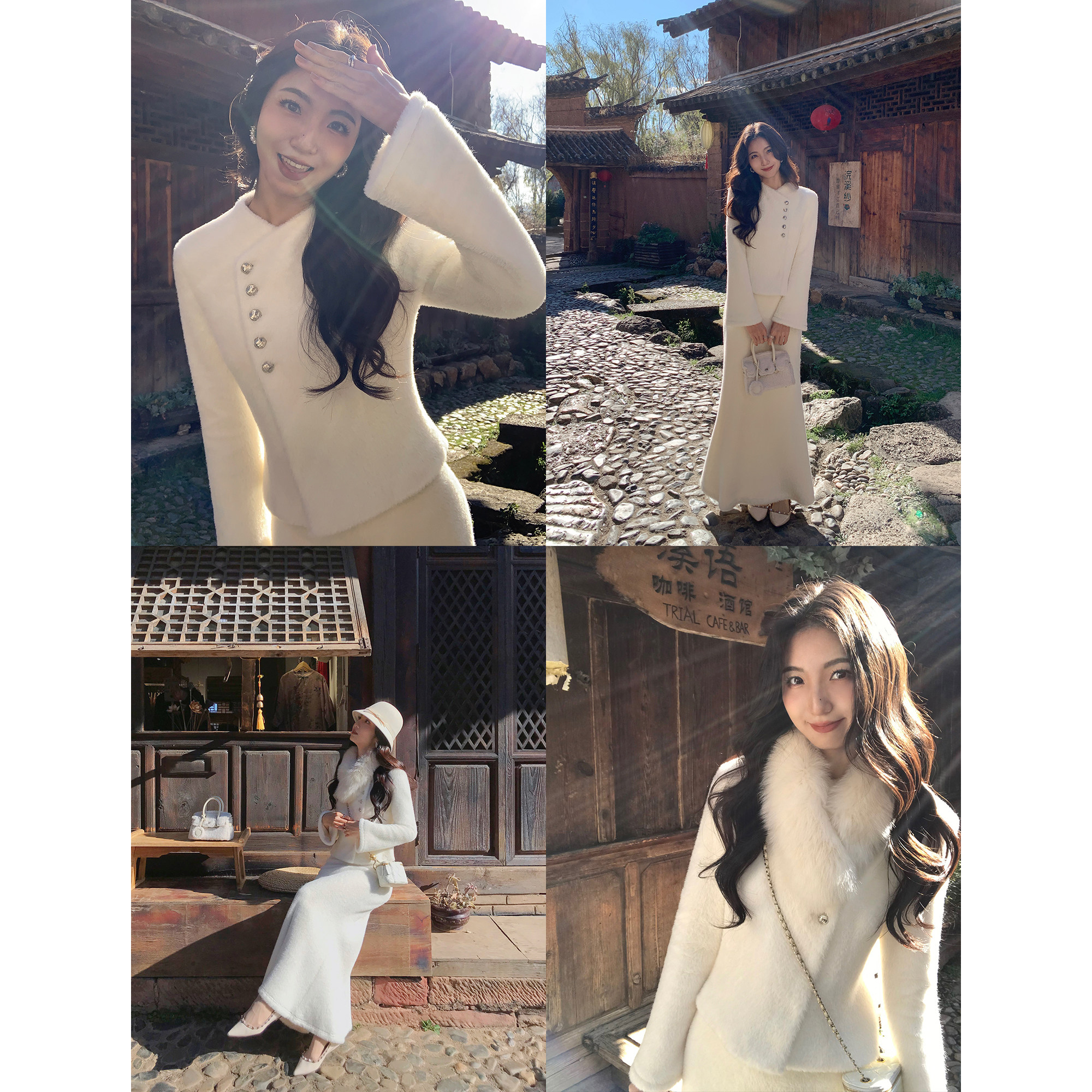 MULVAN 香阀世家 法式斜门襟毛绒短外套女轻奢a字鱼尾半身裙套装,女装/女士精品,时尚套装,淘宝优惠券,粉丝福利购,淘宝优惠卷