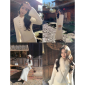 斜门襟毛绒短外套女轻奢a字鱼尾半身裙套装 法式 香阀世家 MULVAN