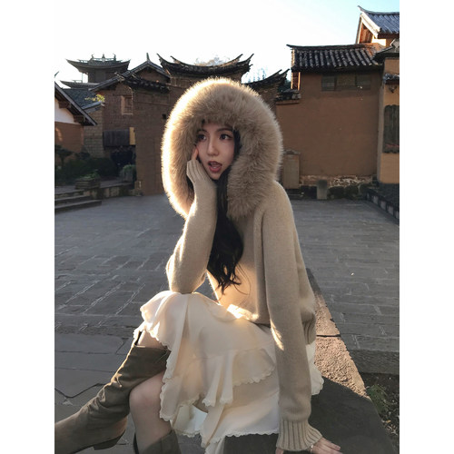 MULVAN 佩茨少女 荷叶边蕾丝拼接半身裙女设计感不规则花边中长裙