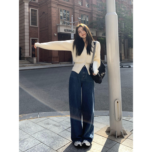 高腰拖地长裤 MULVAN 女新款 加厚宽松阔腿牛仔裤 现货7.5折