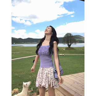 不规则显瘦短裙 格纹碎花设计感半身裙女夏季 MULVAN 现货7折