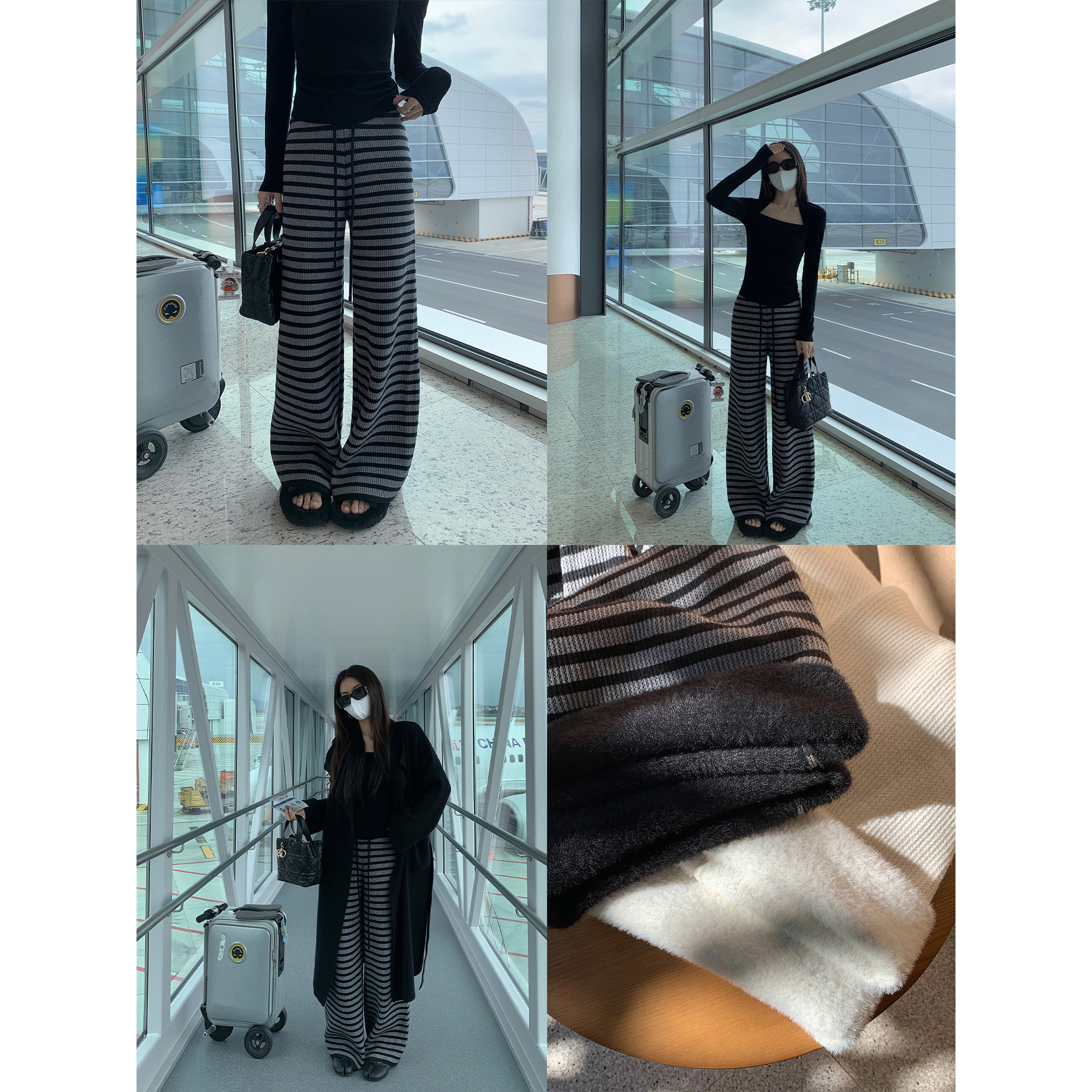 MULVAN 情书未封 米白色阔腿休闲裤女高腰宽松抽绳针织直筒长裤子,女装/女士精品,休闲裤,淘宝优惠券,粉丝福利购,淘宝优惠卷