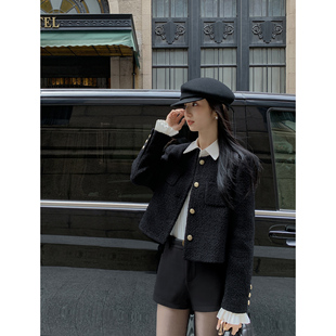 直筒阔腿休闲裤 女秋冬宽松显瘦小个子休闲a字裤 子 毛呢短裤 MULVAN