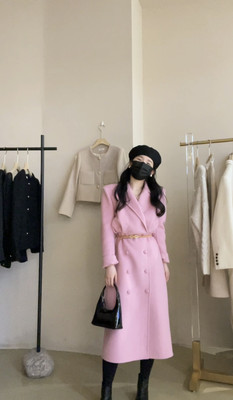 名媛气质连衣裙外套FalleaF大牌时尚双排扣高级感羊毛外套100羊毛