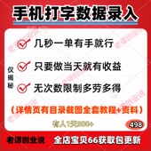 手机打字数据录入副业项目几秒一单有手就行多劳多得视频教程资料