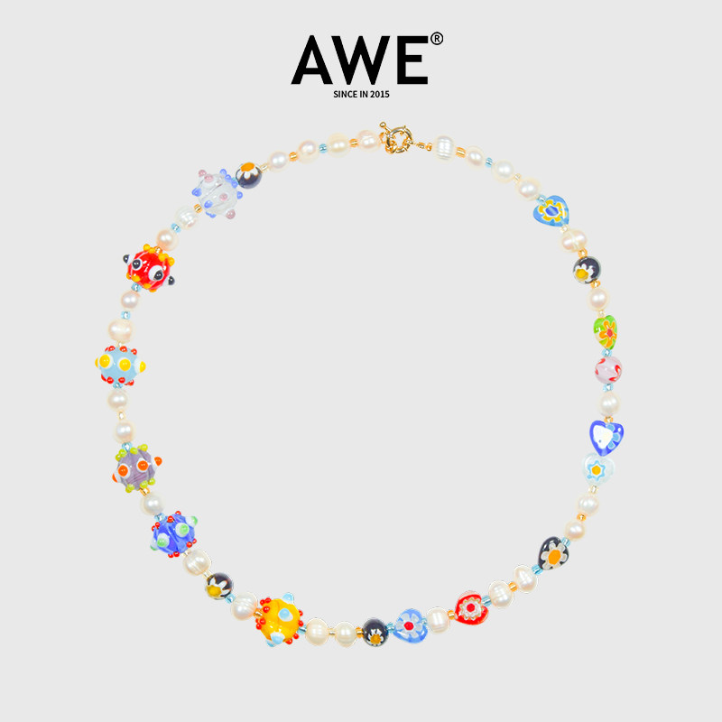 AWE张奕然同款琉璃南瓜珍珠项链图片