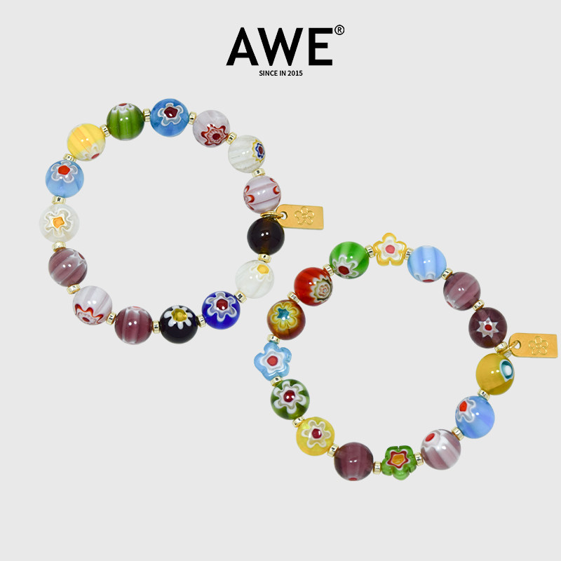 AWE王橹杰同款小花琉璃串珠手链图片