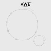 AWE五角星碎银项链沈月明星同款 秋冬百搭毛衣链轻奢高级感不掉色