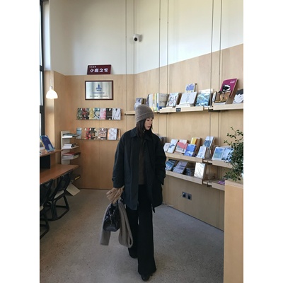 极简中长款风衣羽绒服外套女