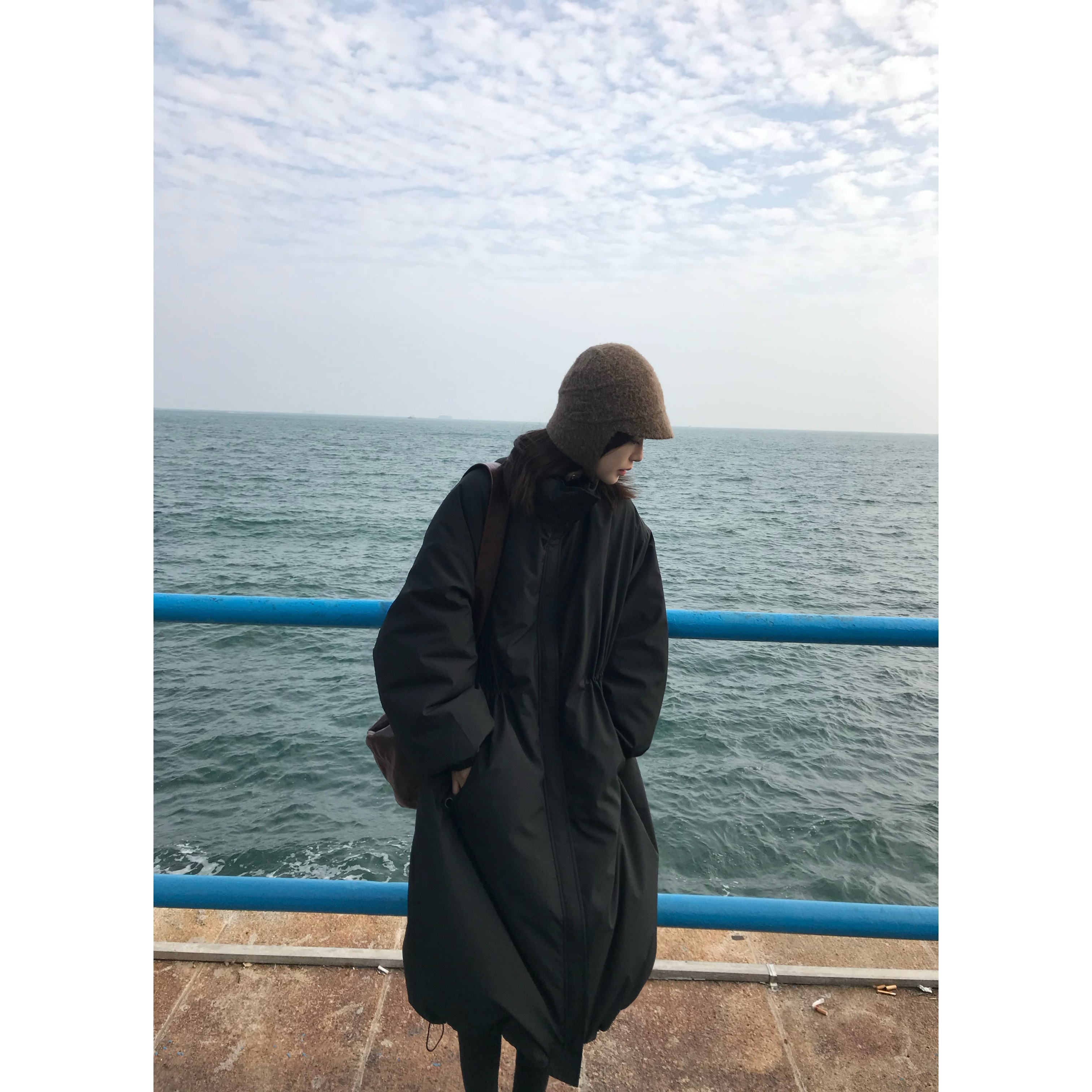 90白鹅绒抗皱保暖羽绒服长款外套