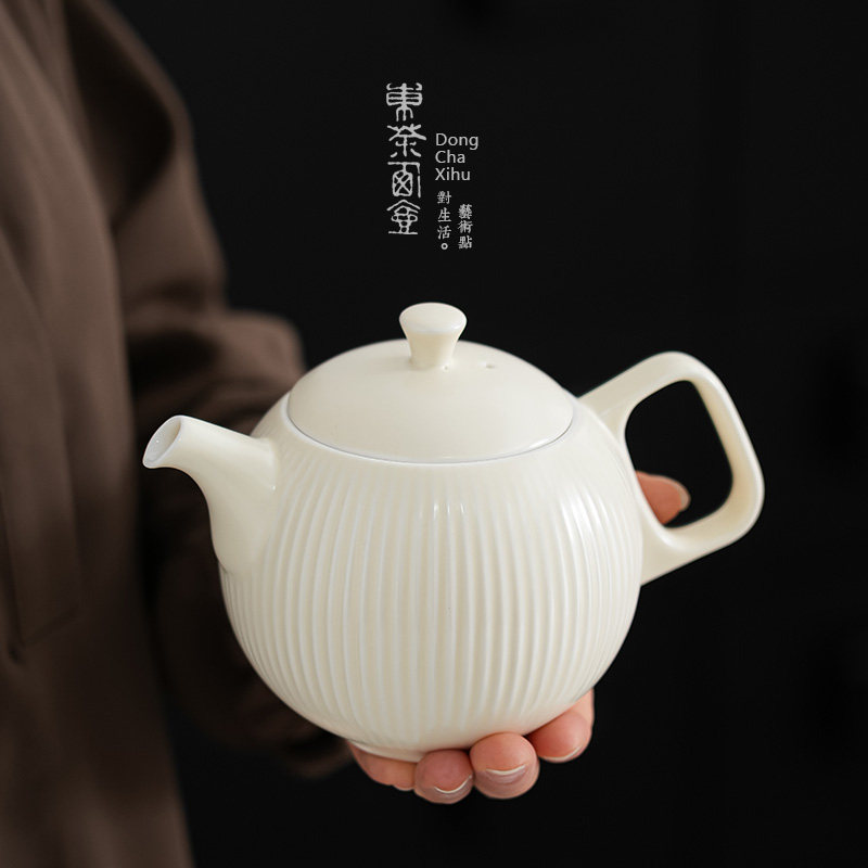 茶壶大容量陶瓷水壶大号灯笼壶酒店家用轻奢花茶冷泡壶绿茶冷萃壶