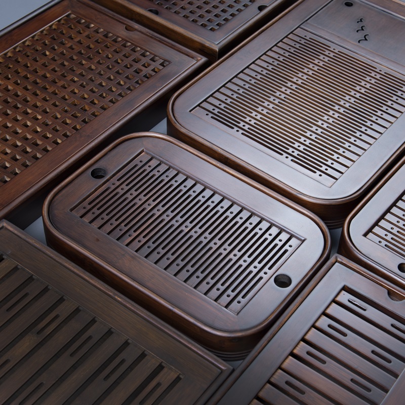 竹制茶盘盛水茶海茶台小型干泡盘