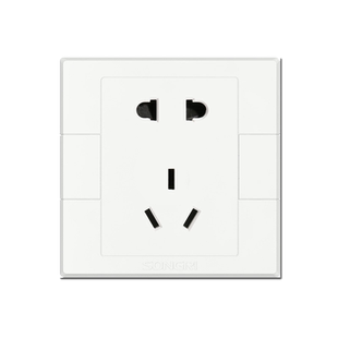 松日家用86型插座面板 墙壁插座6孔六孔 三三眼电器插头开关插座