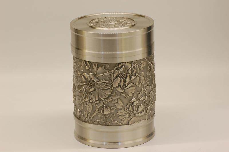 花开富贵茶叶罐锡器礼品上海实体店