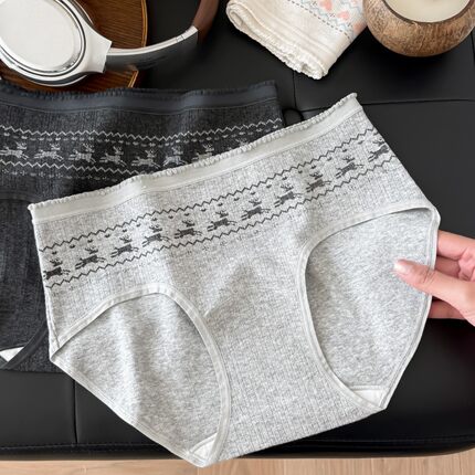 费尔岛风百年美学a类棉中腰少女内裤小鹿纯棉加长裆三角裤10A抑菌
