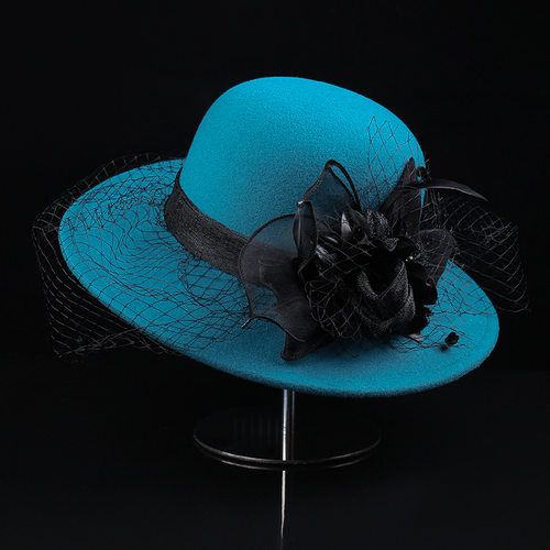 旗袍搭配装饰帽法式赫本风复古