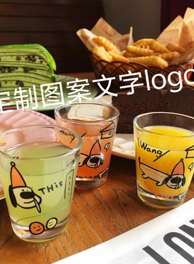 烧酒杯韩国ins小酒杯白酒杯浓缩咖啡盎司杯玻璃杯子定制logo图案