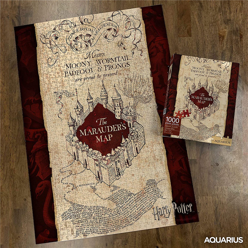 代购华纳正版联名哈利波特周边活点地图搜捕者地图拼图1000片礼品
