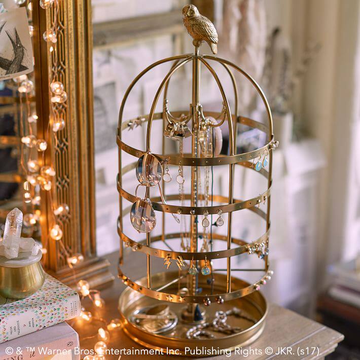 美国代购pbteen联名正版哈利波特周边海德薇鸟笼子造型首饰架摆件