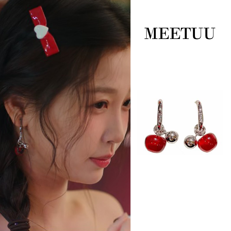 虞书欣姜暮同款樱桃吊坠耳环