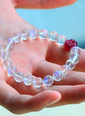 梅花蓝月光碧玺玻璃体手链