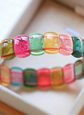 超清透全彩艳丽碧玺手排