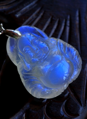 蓝光潋滟——近玻璃体蓝月光石佛佛