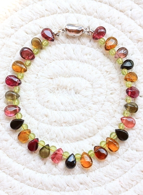 入门级！玻璃体——流星雨款式碧玺手链