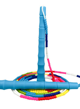 获冠2.7米个人花式短绳软竹节跳绳绕8字交互跳10人同步长绳001